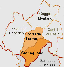 La mappa territoriale di Alto Reno Terme